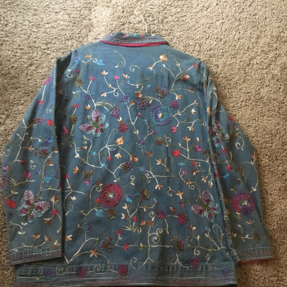 The Quacker Factory Medium Beaded Denim Shirt - Picture 5 of 5